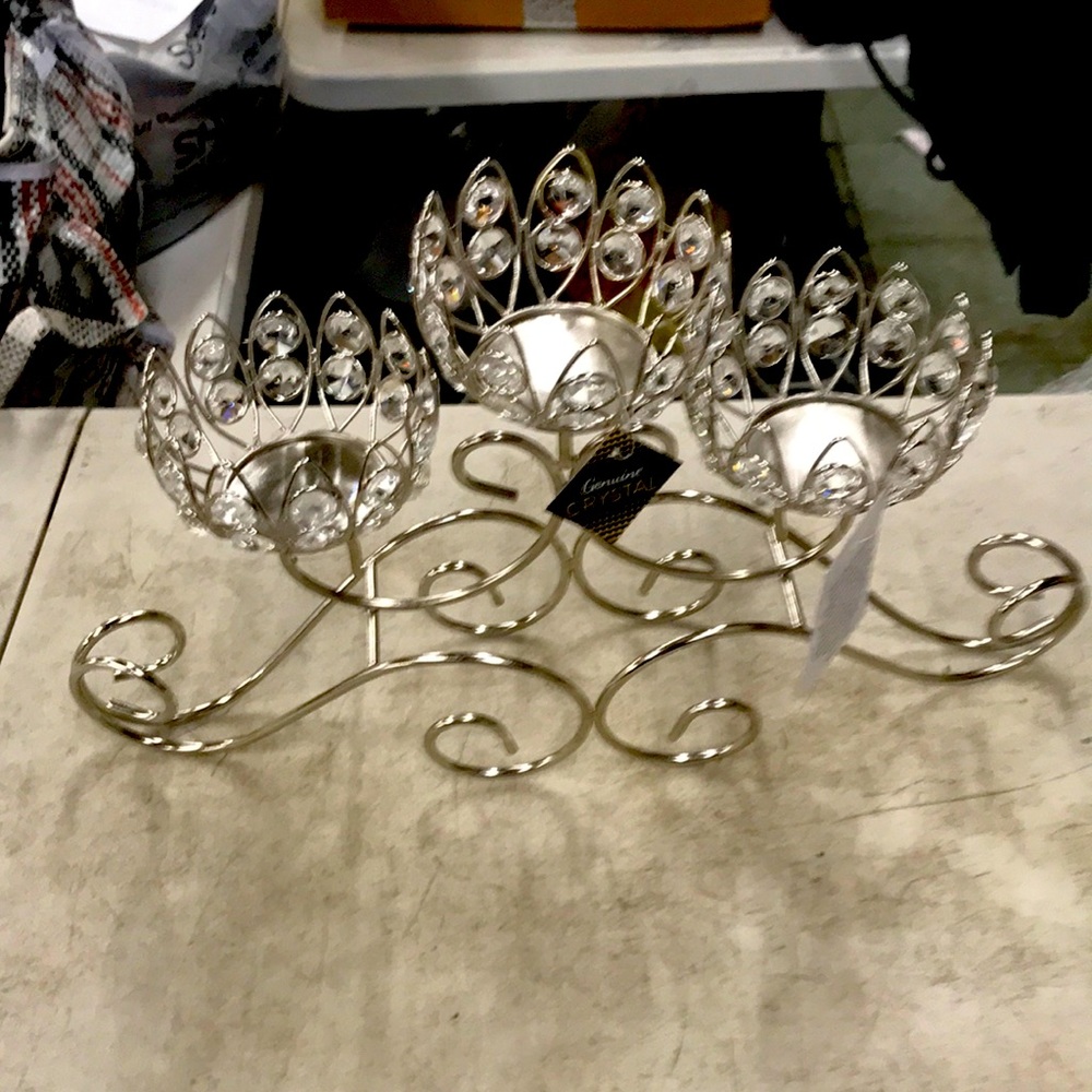 Genuine crystal candle holder